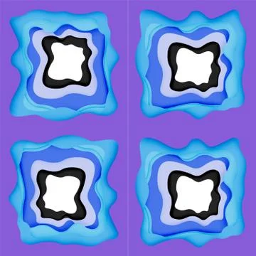 Abstract cut out abstract waves for web design. Color geometric pattern. Vector Illustrazione stock