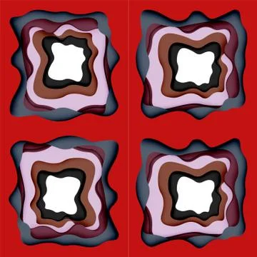Abstract cut out abstract waves for web design. Color geometric pattern. Vector 스톡 일러스트