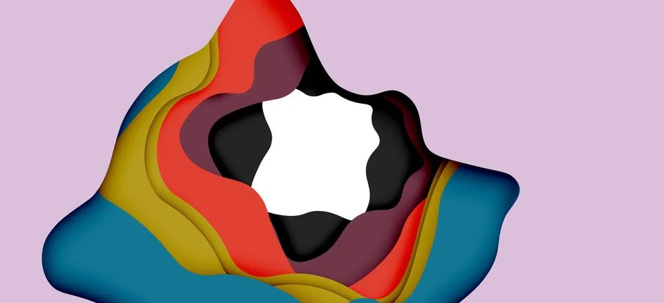 Abstract cut out abstract waves for web design. Color geometric pattern. Vector 스톡 일러스트