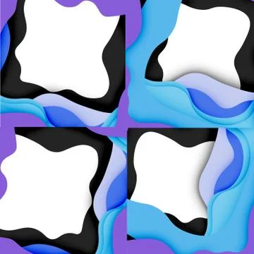Abstract cut out abstract waves for web design. Color geometric pattern. Vector 스톡 일러스트