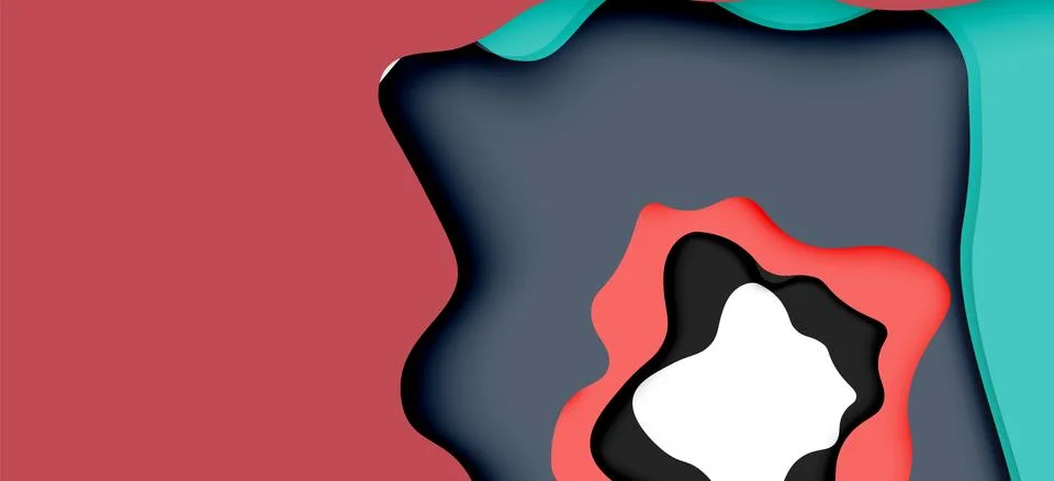 Abstract cut out abstract waves for web design. Color geometric pattern. Vector Stock Illustration
