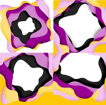 Abstract cut out abstract waves for web design. Color geometric pattern. Vector Stock Illustration