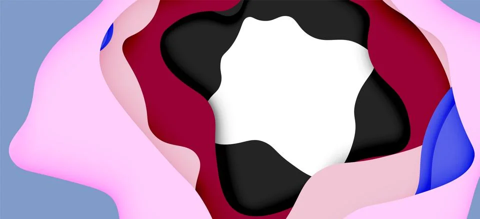 Abstract cut out abstract waves for web design. Color geometric pattern. Vector イラスト素材