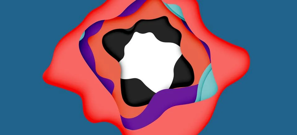 Abstract cut out abstract waves for web design. Color geometric pattern. Vector Illustrazione stock