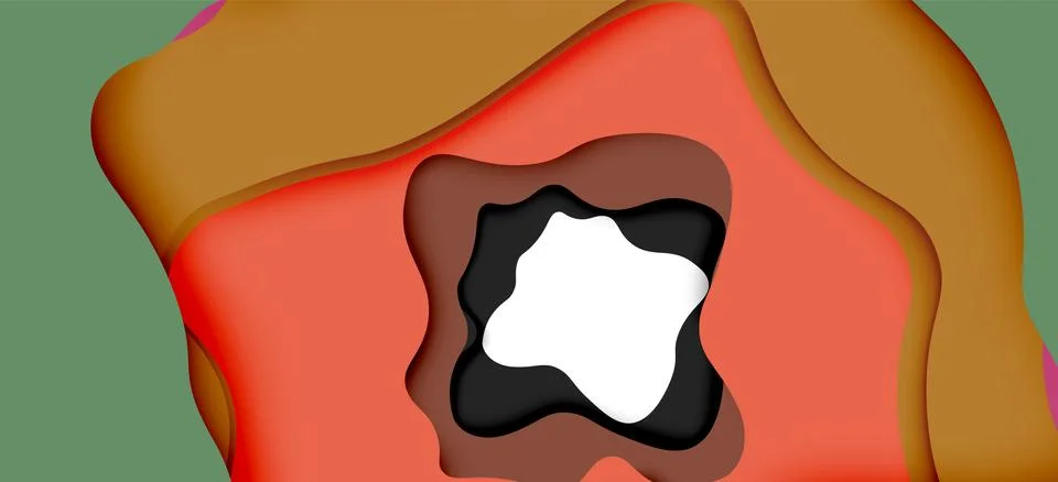 Abstract cut out abstract waves for web design. Color geometric pattern. Vector イラスト素材
