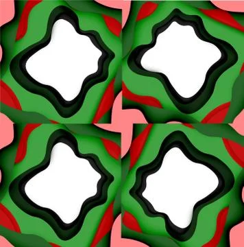 Abstract cut out abstract waves for web design. Color geometric pattern. Vector 스톡 일러스트