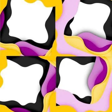 Abstract cut out abstract waves for web design. Color geometric pattern. Vector Stock Illustration