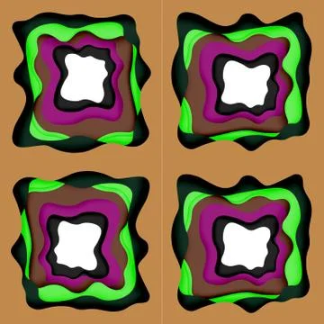 Abstract cut out abstract waves for web design. Color geometric pattern. Vector Stock Illustration