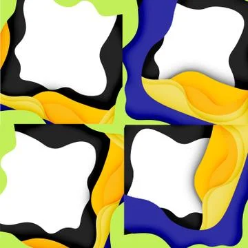 Abstract cut out abstract waves for web design. Color geometric pattern. Vector 스톡 일러스트