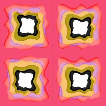 Abstract cut out abstract waves for web design. Color geometric pattern. Vector Illustrazione stock