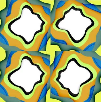 Abstract cut out abstract waves for web design. Color geometric pattern. Vector Illustrazione stock