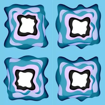 Abstract cut out abstract waves for web design. Color geometric pattern. Vector 스톡 일러스트