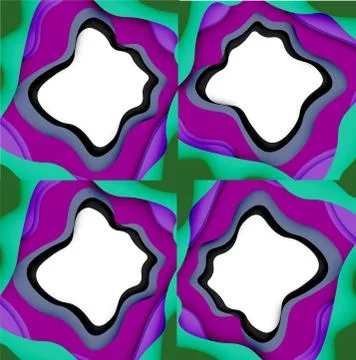 Abstract cut out abstract waves for web design. Color geometric pattern. Vector Stock Illustration