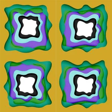 Abstract cut out abstract waves for web design. Color geometric pattern. Vector イラスト素材