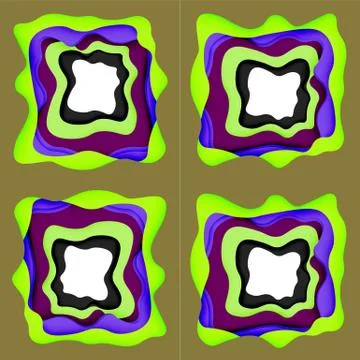 Abstract cut out abstract waves for web design. Color geometric pattern. Vector 스톡 일러스트