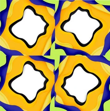 Abstract cut out abstract waves for web design. Color geometric pattern. Vector 스톡 일러스트