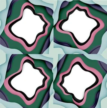 Abstract cut out abstract waves for web design. Color geometric pattern. Vector イラスト素材