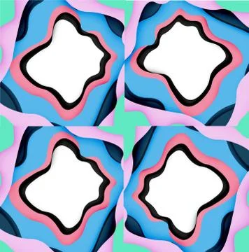 Abstract cut out abstract waves for web design. Color geometric pattern. Vector 스톡 일러스트