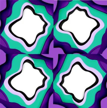 Abstract cut out abstract waves for web design. Color geometric pattern. Vector 스톡 일러스트