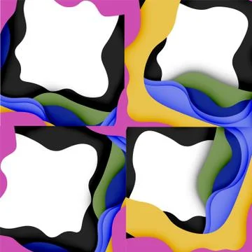 Abstract cut out abstract waves for web design. Color geometric pattern. Vector Stockillustratie