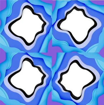 Abstract cut out abstract waves for web design. Color geometric pattern. Vector Illustrazione stock
