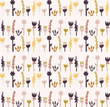 Abstract Cut Out Shapes, Vector Pattern Seamless Background, Hand Drawn Matisse Stock Illustration