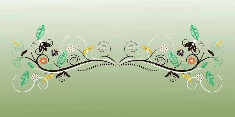 Abstract cute floral elements design Stock Illustration