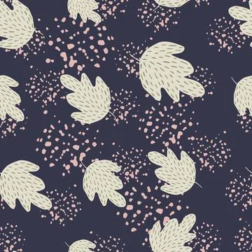 Abstract cute oak seamless pattern on splash background. Creative foliage bac Illustrazione stock