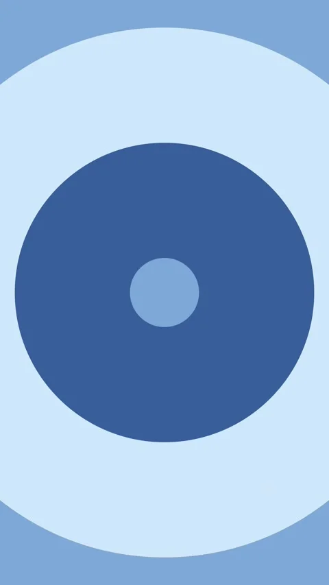 Abstract cute pastel blue concentric circles tunnel background loop Video stock 336953482