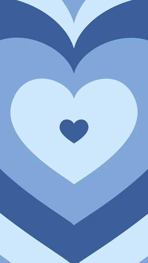 Abstract cute pastel blue concentric hearts tunnel background loop Video stock 336977610