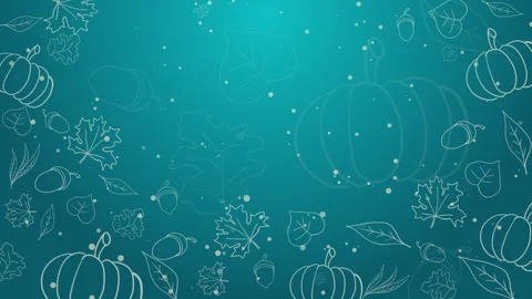 Abstract cute shape doodle hand drawn on blue background. Autumn loop animation Stock Footage 293786110