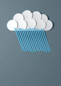 Abstract cutout cartoon raincloud Stock Illustration