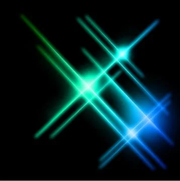 Abstract cyan and blue rays lights. Vector Illustrazione stock
