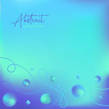 Abstract cyan and blue vector trendy background with fluid gradient 3d shapes Stock Illustration
