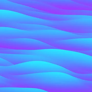 Abstract Cyan and Pink Gradient 3D Waves Stock Illustration