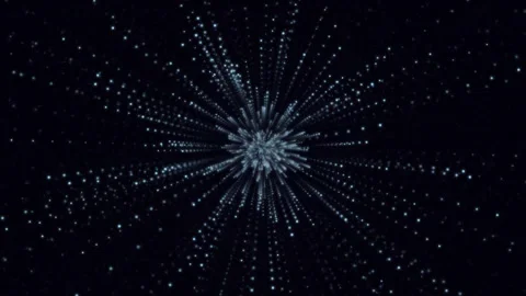 Abstract Cyan Blue Glowing Particle Burst and Hyperspace Speed Lines Motion.. Stock Footage 341997374