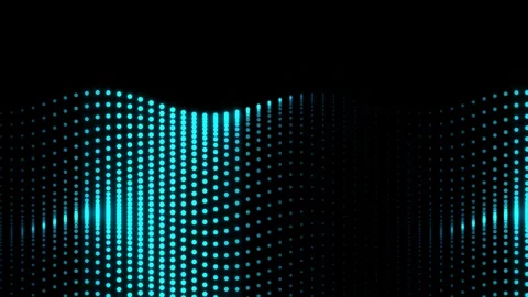 Abstract Cyan Cyber Particle Wave Loop Stock Footage 346778508