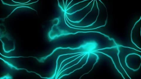 Abstract cyan electric plasma texture on black background seamless loop Stock Footage 341993427