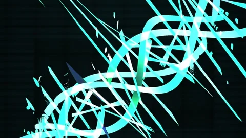 Abstract Cyan Energy Streaks Exploding into Chaotic 3d Motion Graphics Back.. Vídeos de archivo 343685600