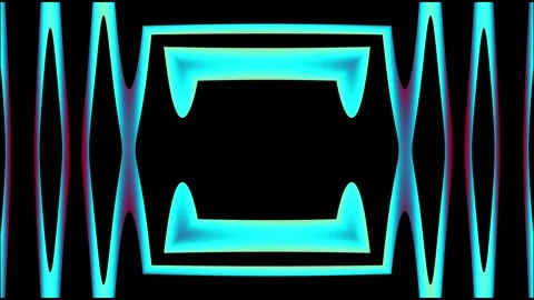 Abstract cyan geometric light patterns flashing in rhythmic motion Vidéo 334343946