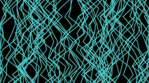 Abstract Cyan Geometric Network Pattern on Black Background Stock Footage 331356353