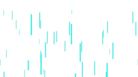 Abstract cyan glitch digital rain lines falling down on white backdrop. Stock Footage 344705874