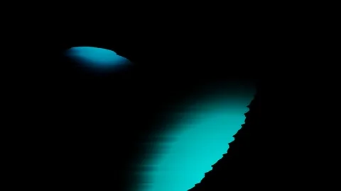 Abstract Cyan Glitch Motion Graphic on Black Background Vídeo Stock 344621665