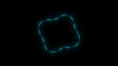 Abstract Cyan Glowing Particle, Pulsating Wavy Dotted Circle Audio Visualizer Stock Footage 341829725