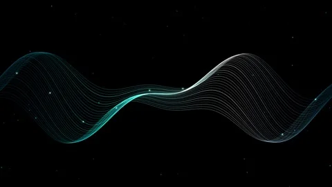 Abstract Cyan Glowing Soundwave Lines Motion Graphic Background    Stock Footage 346047096