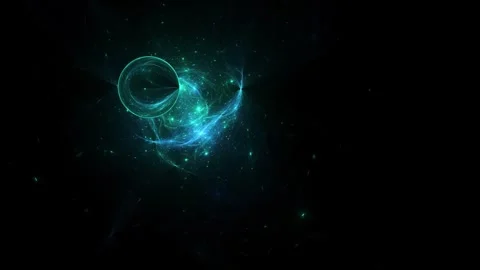 Abstract Cyan Glowing Space Nebula Ring Motion Graphic Background Loop VJ 스톡 동영상 346222160