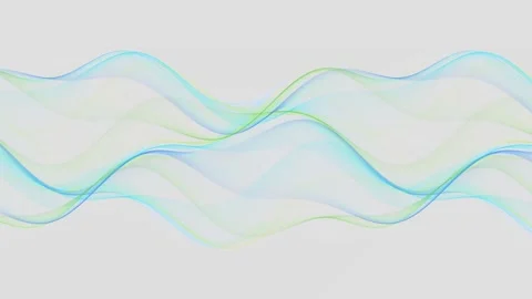 Abstract cyan green wave lines background, dynamic audio frequency flow 動画素材 342573192