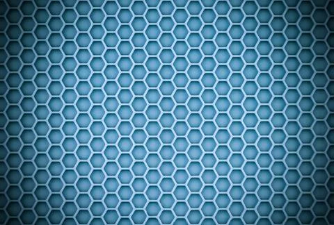 Abstract cyan honeycomb sharp background with vignette Stock Illustration