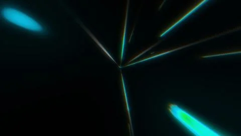 Abstract Cyan Laser Light Trails Dark Space Stock Illustration