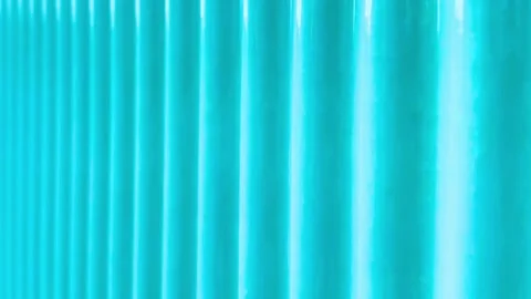 Abstract cyan metal corrugated surface with soft light and motion effect Stock Footage 341801398